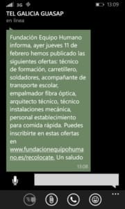 Lee más sobre el artículo Nuevo servicio diario de envío de ofertas de empleo mediante WhatsApp