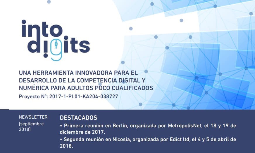 ¡Atención! La primera Newsletter de nuestro proyecto IntoDIGITS ya está aquí